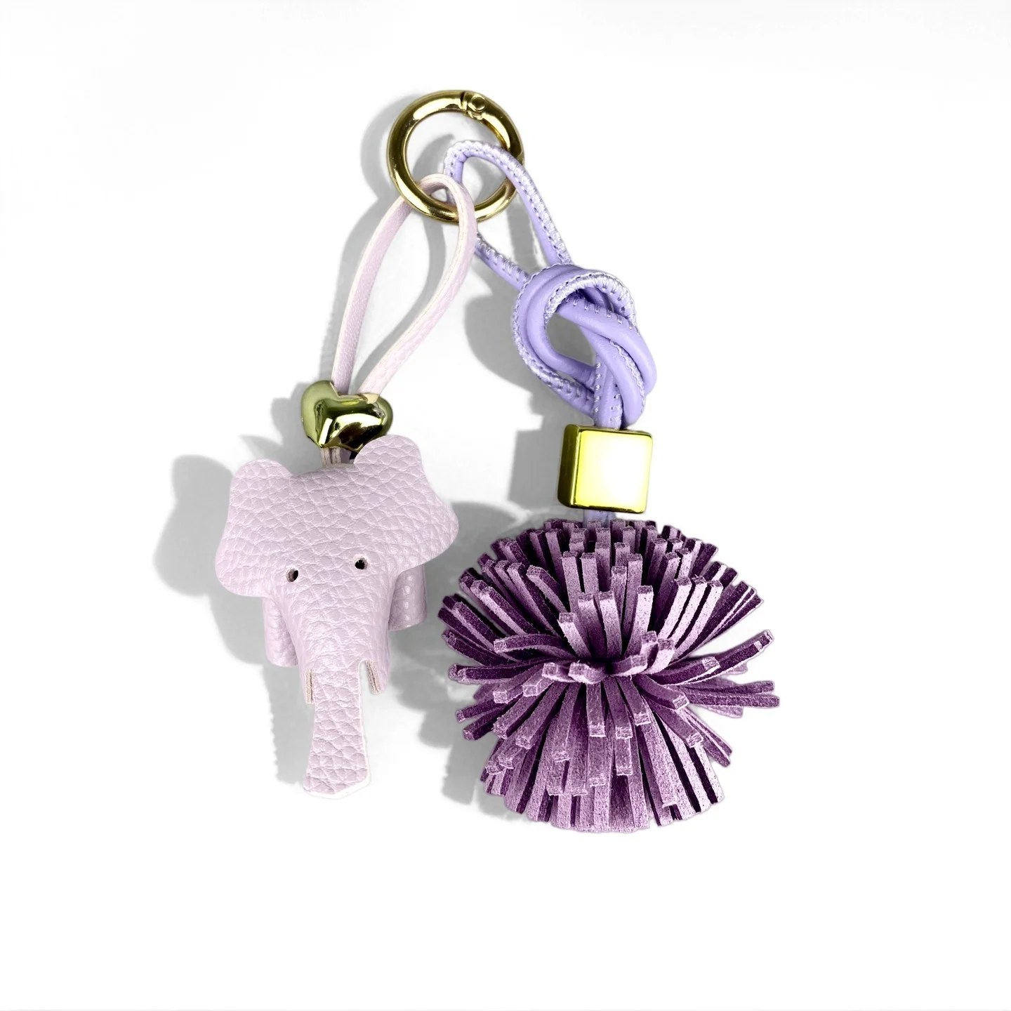 Lila Schmetterling & Blumen Schlüsselanhänger-Set, Niedliche PU-Leder Blumen-Taschenaccessoires für Lila-Liebhaber/Realistische Blüte/Gutes Geschenk – Detail 8