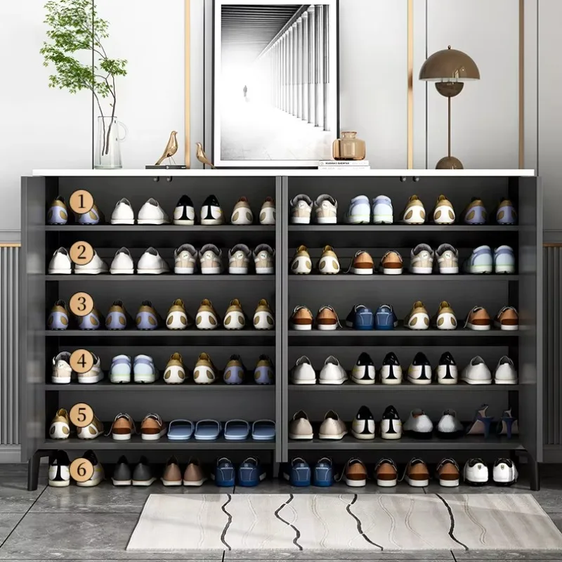 New Type Entryway Shoe Display Rack Shoes Cabinet Modern Wooden Vertical Cabinets