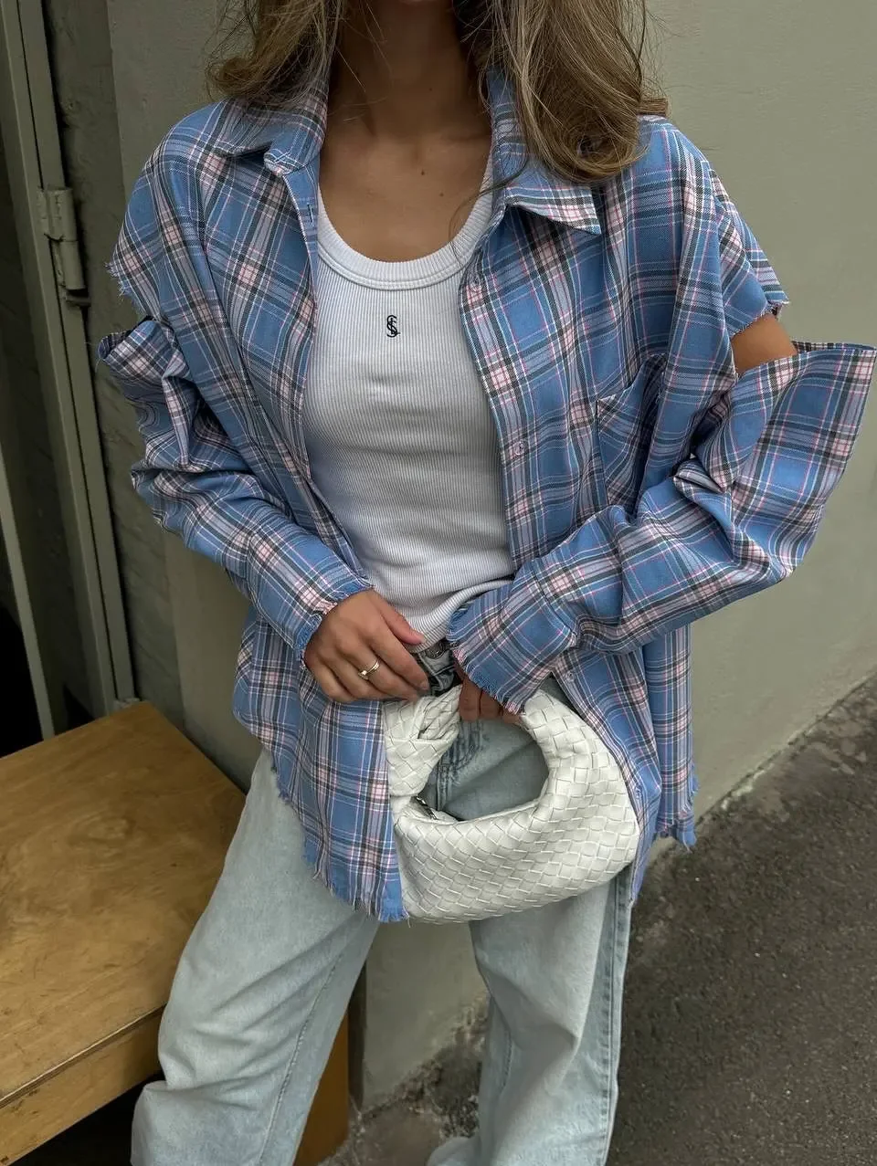 Moda xadrez padrão camisas femininas elegante lapela manga longa único breasted bolso solto topo diário rua outerwear