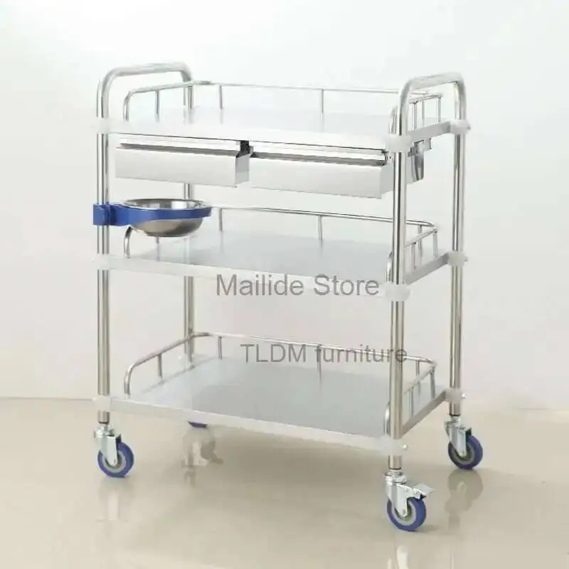

Barber Nordic Shop Salon Trolley Steel Stainless Medical Tool Trolley Minimalist Salon Furniture Hospital Mobile Storage Trolley