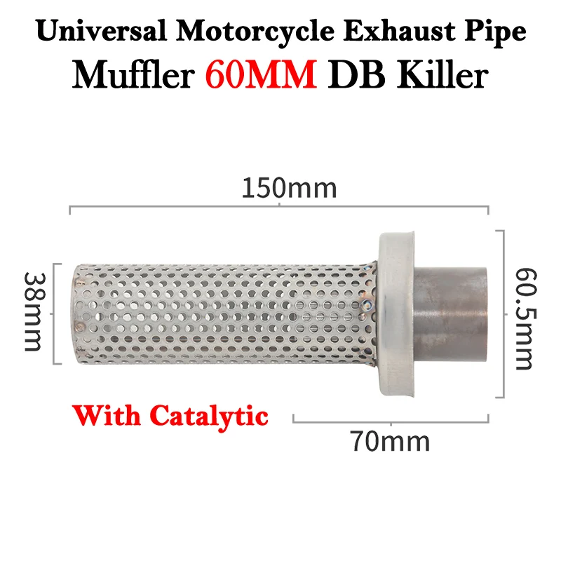 50.8mm 60mm DB Killer Universal Motorcycle Yoshimura Exhaust Escape Moto Mesh Catalyst Damper Silencer Muffler Arrester Dit Bike