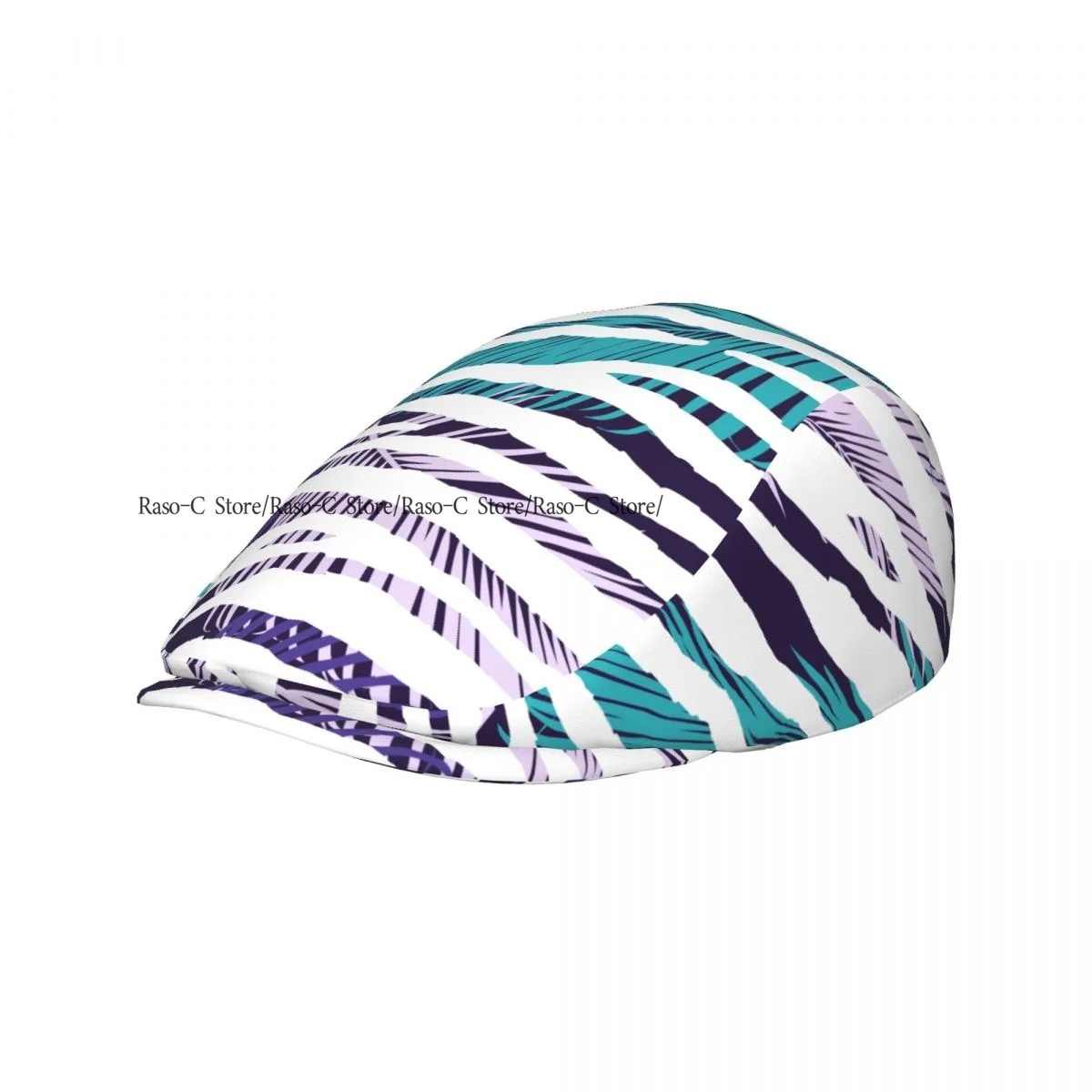 Colorful Zebra Exotic Animal And Palm Leaves Men Women Newsboy Cap Classic Forward Hat Ivy Flat Cap Daily Hat