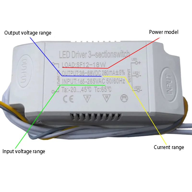 LED power supply constant current drive ballast transformer crystal ceiling light switch color adjustment temperature controller