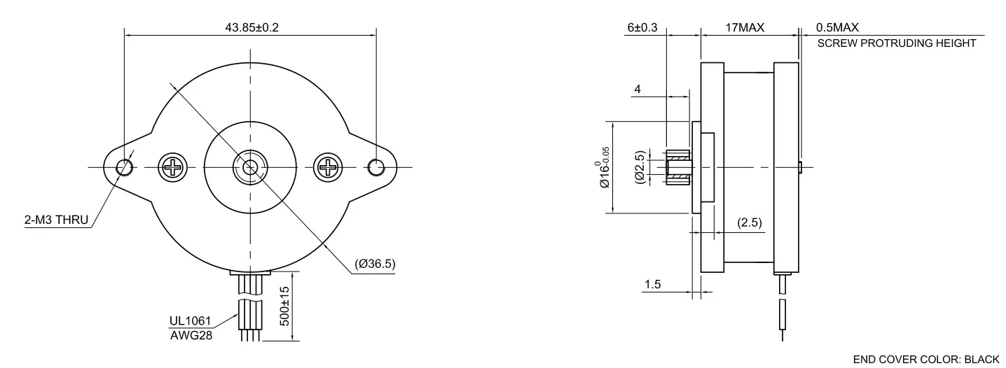 Round Nema 14 Stepper Motor Bipolar 0.9deg 8Ncm 1.0A Φ36x17mm 4 Wires for 3D Printer CNC Engraving Milling Machine-E Series