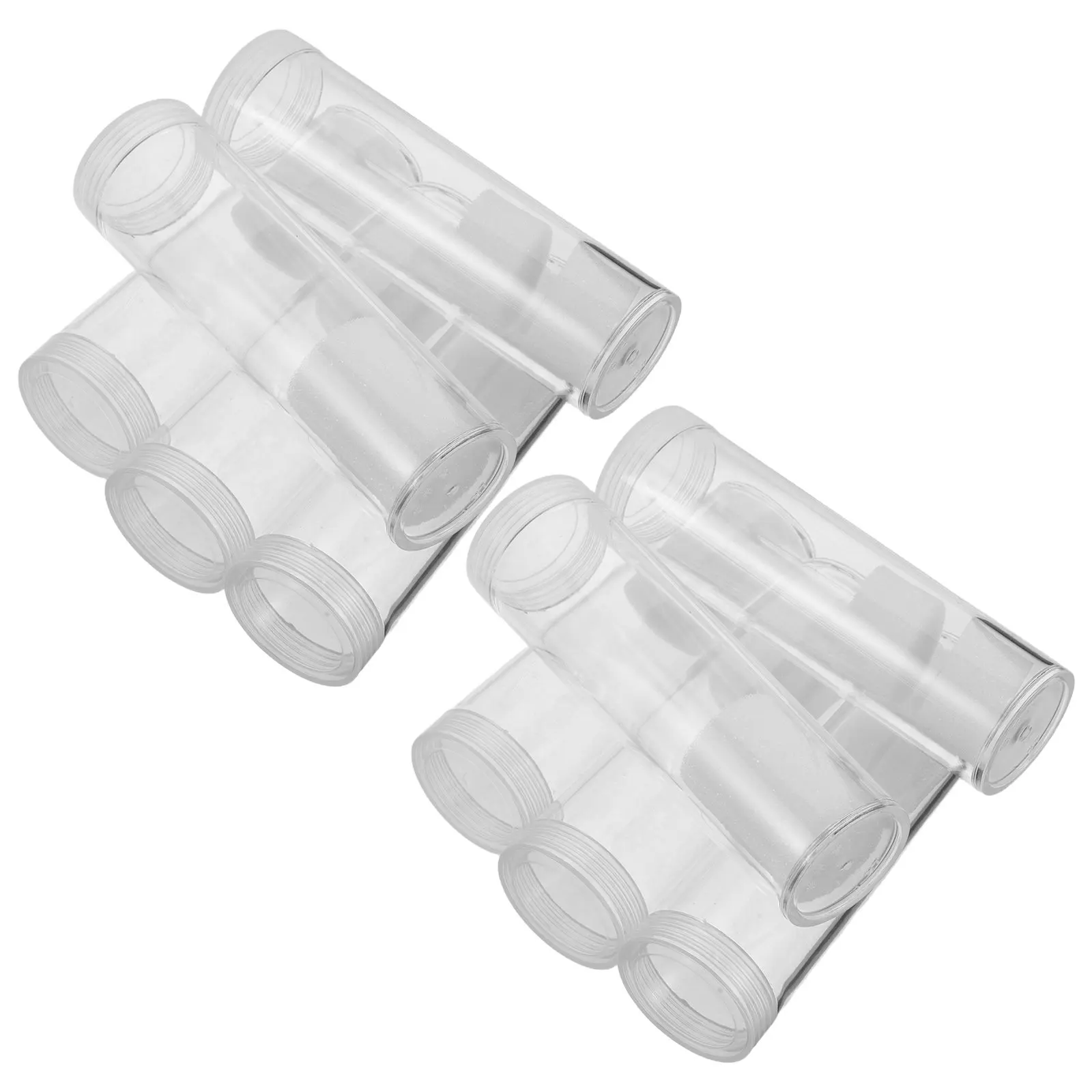 2 Pcs Storage Boxes Transparent Coin Tube Clear Container 27mm Collection Holder Case Protectors Collecting Supplies