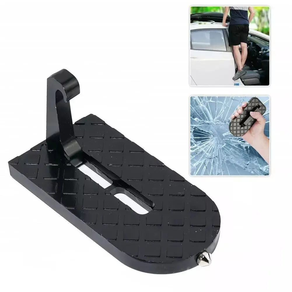 Foldable Car Roof Rack Step Car Door Step Universal Latch Hook Auxiliary Walking Car Foot Pedal Aluminium Alloy Safety Hammer