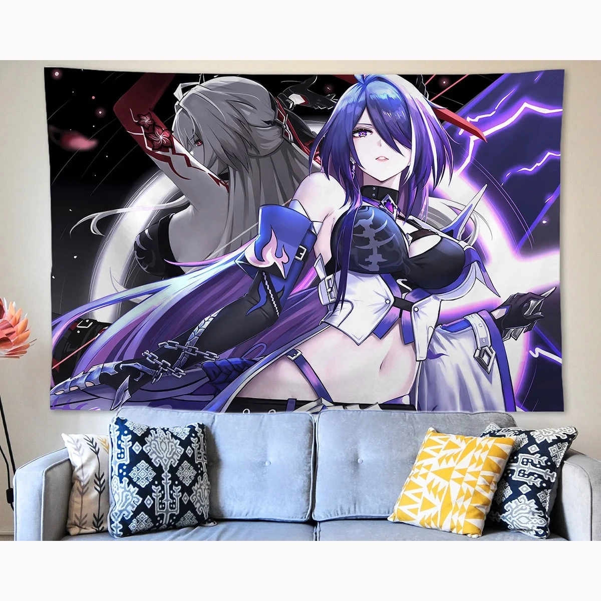 Anime Tapisserie Wandbehang Honkai Star Rail Acheron Tapisserie Wand Kunst Home Dekorationen Wohnzimmer Dekor Schlafzimmer Wohnheim Geschenk