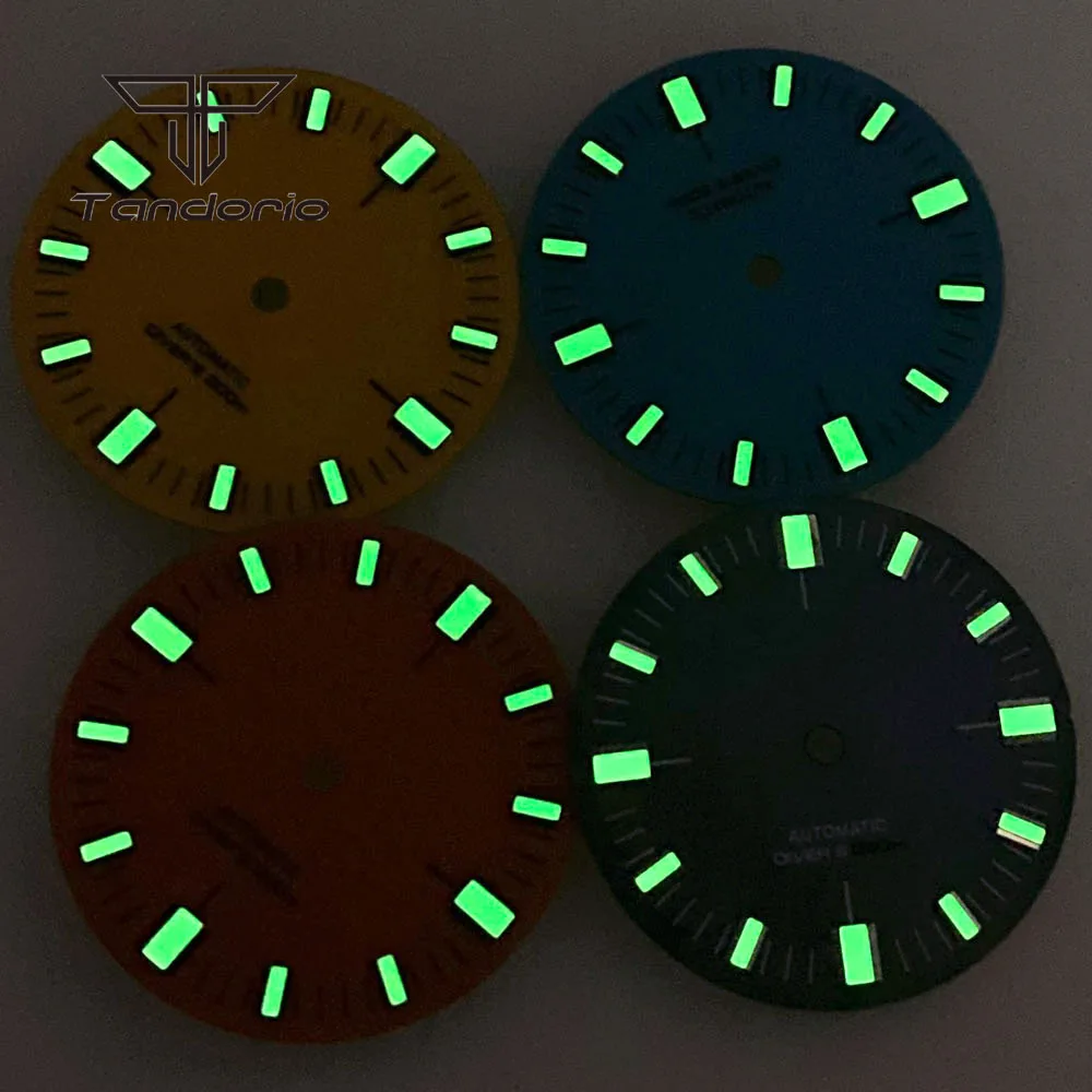 28.5mm Multicolor Watch Dial Sterile Face Hands Set Green Luminous Accessories Parts Fit NH35 NH36 ETA2824 PT5000 Auto Movement