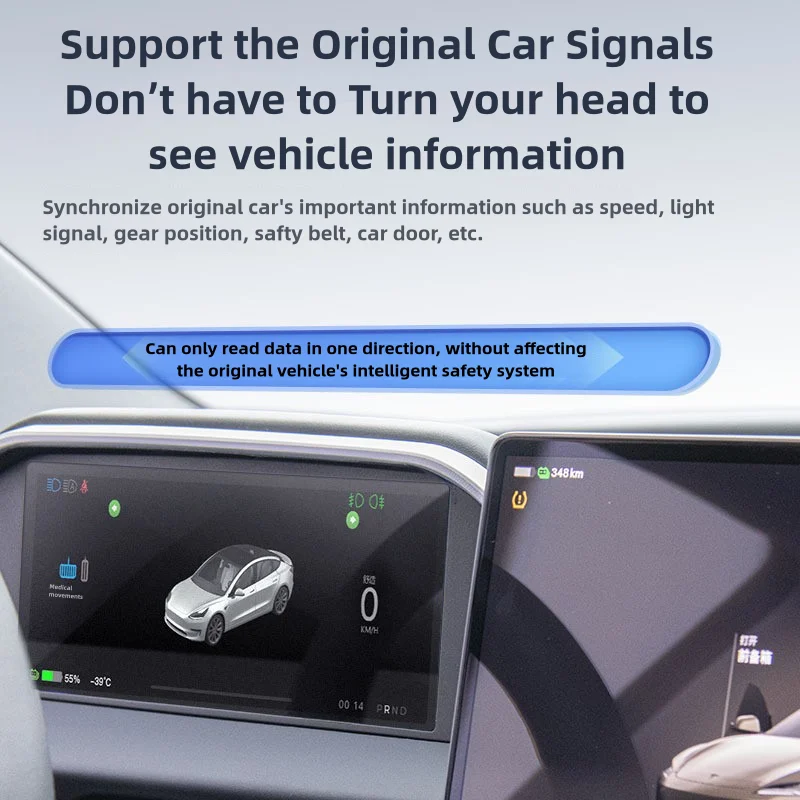 RTS 8.9 بوصة الذكية رئيس يصل عرض أداة العنقودية عرض ل تسلا نموذج 3 هايلاند نموذج Y العرعر مع Carplay #3