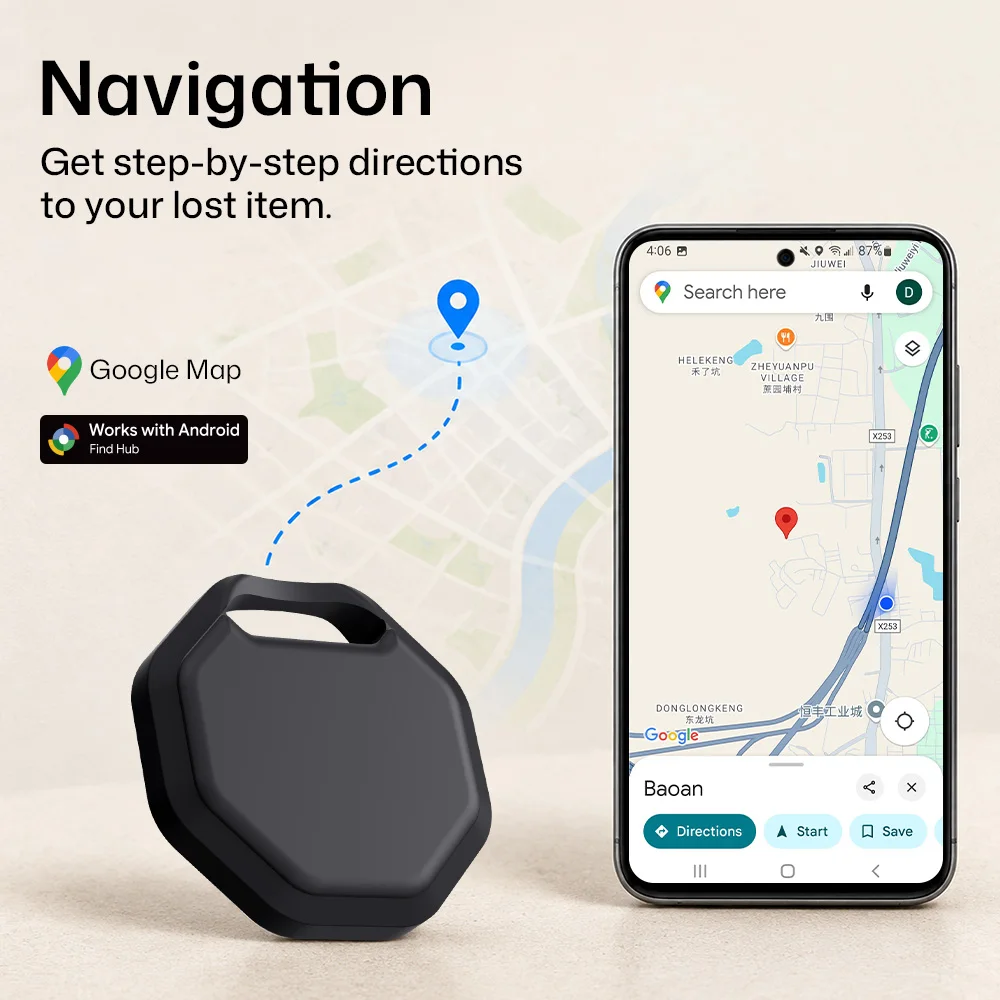 Smart GPS Tracker For Android/Google Find Hub Device Tracker Pet Kids Luggage Key Tracking Global Accurate Positioning Bluetooth