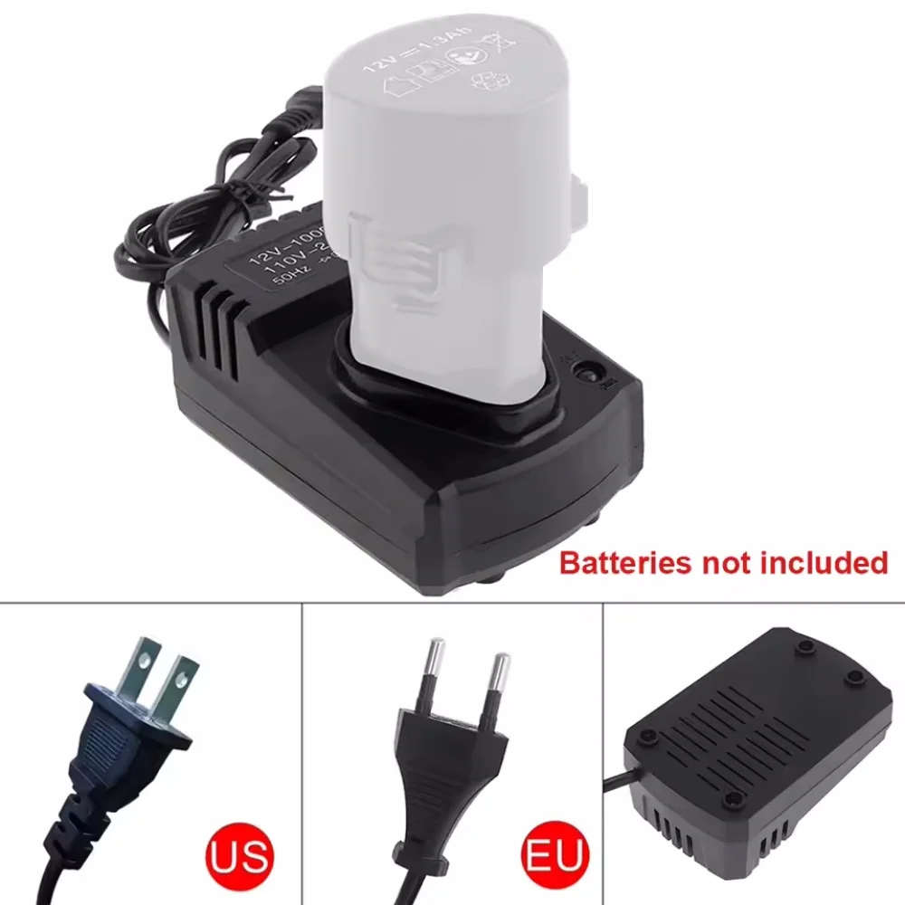 New 12V Universal Electric Drill Charger DC US/EU Li-Ion Rechargeable Charger Support 110-240V For Drill Electrical Wrench Tool