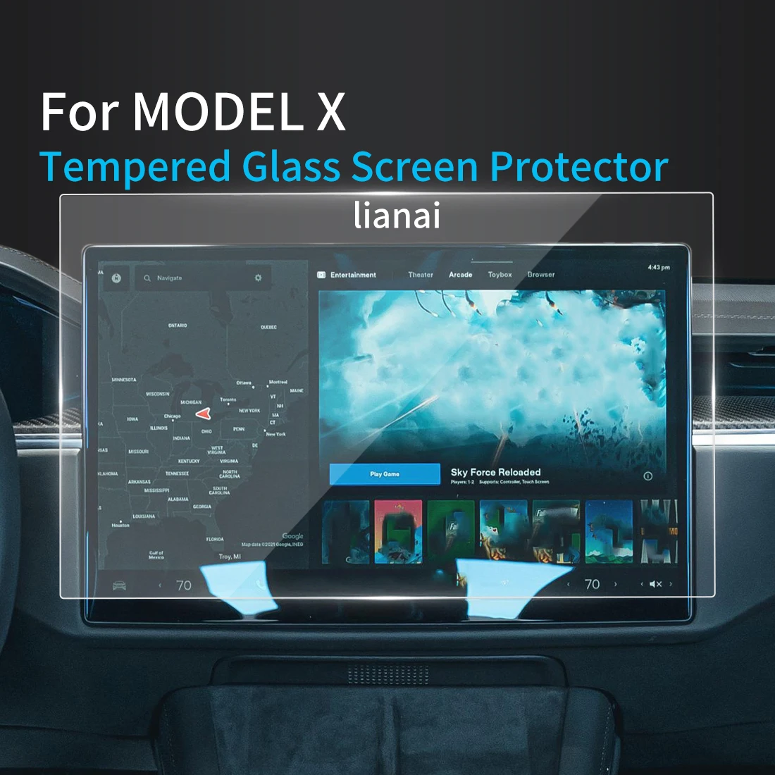 

Carplay Screen Protector Tempered Glass Protective Film Navigator Car Stickers Accessories For 24 tesla model x