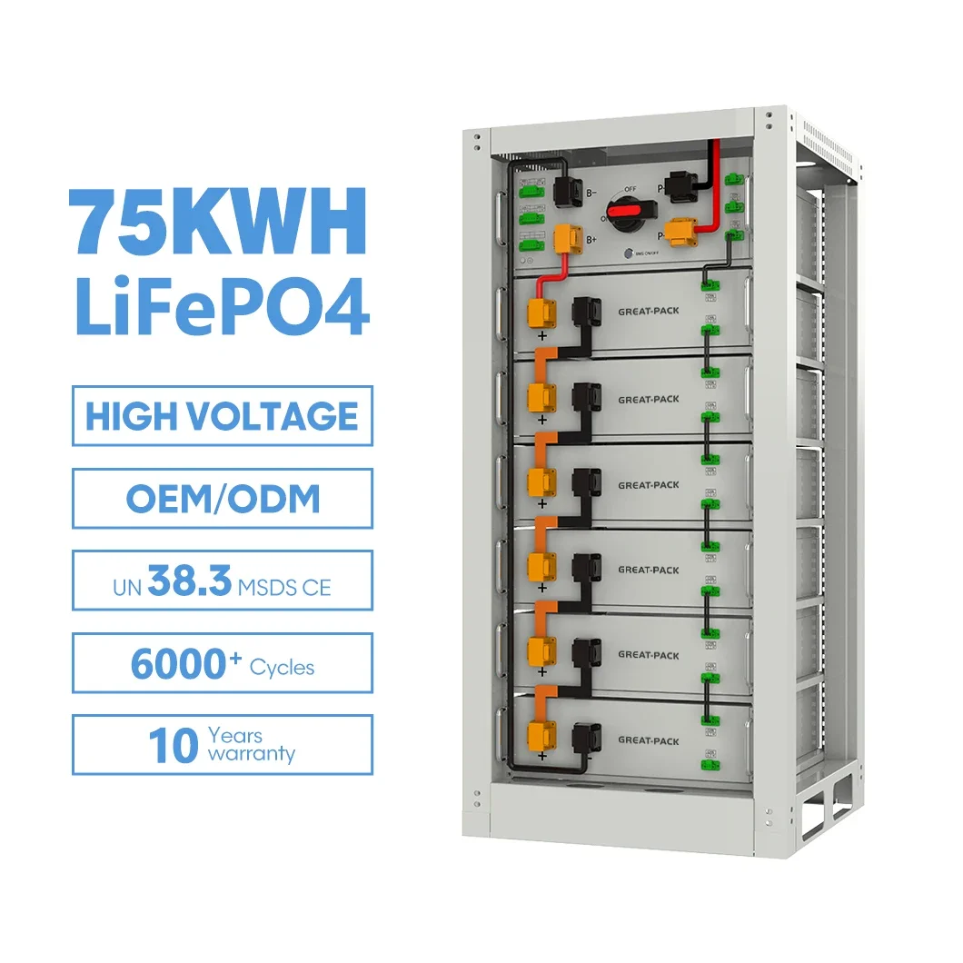 

High Voltage 20Kwh Lifepo4 15Kwh 50Kwh 75Kwh Solar Battery Rack Mounted Lithium Battery for Solar Storage System