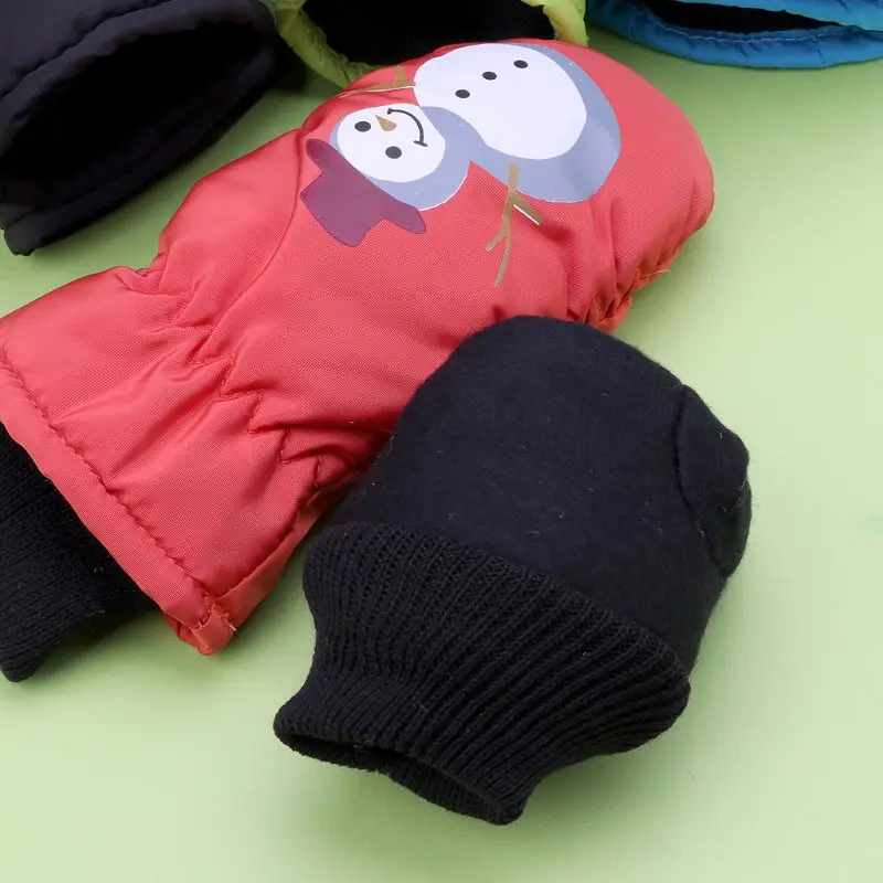 Cartoon Winter Kinder Multi Farbe Verdickung Ski Handschuhe Kinder Winddicht Wasserdicht Nicht-slip mit Schnalle Radfahren