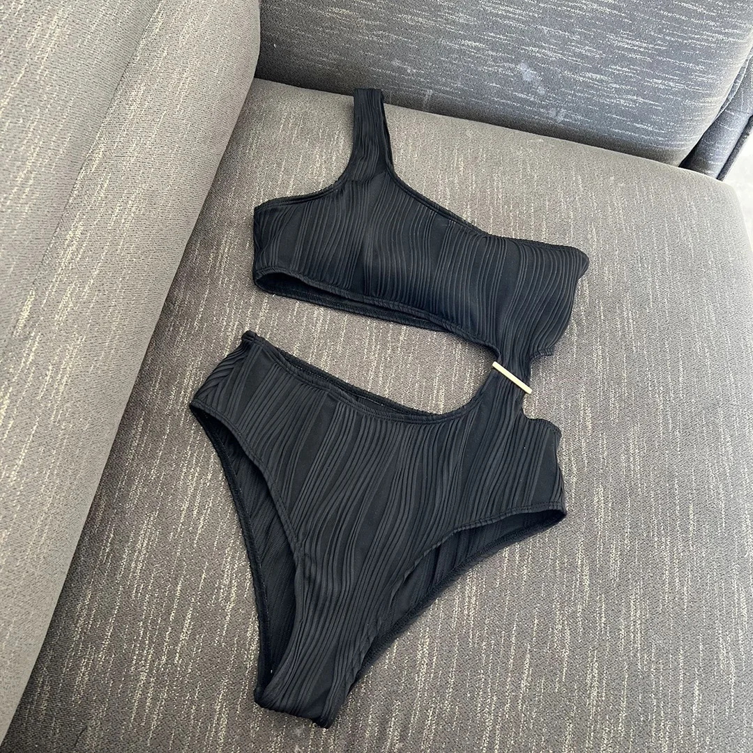 Neuer, asymmetrisch geschnittener, geraffter Badeanzug, einteilig, Damen-Badebekleidung, einseitiger Träger, gepolstert, Badeanzug, Damen-Badebekleidung, V4100 – Detail 28