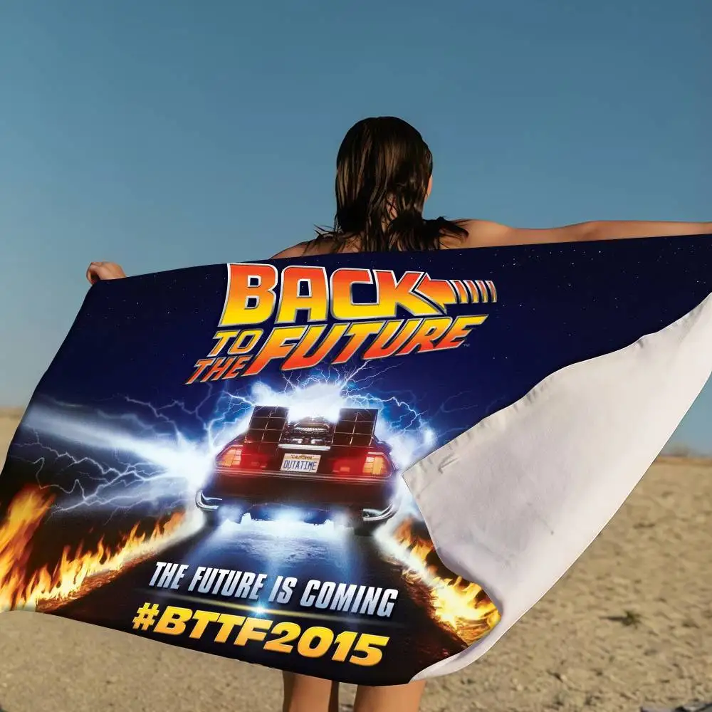 

Back To The Future Microfiber Printed Beach Towel Mountain Climbing Yoga Beach Swimming Running Absorbent Soft Towel