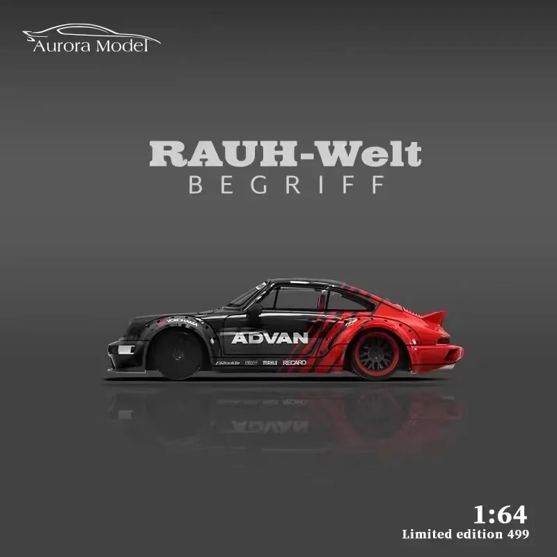 Artiwang-porsche rwb 964ポルシェシルバー合金モデル、装飾玩具の子供コレクション、友人へのホリデーギフト、1:64