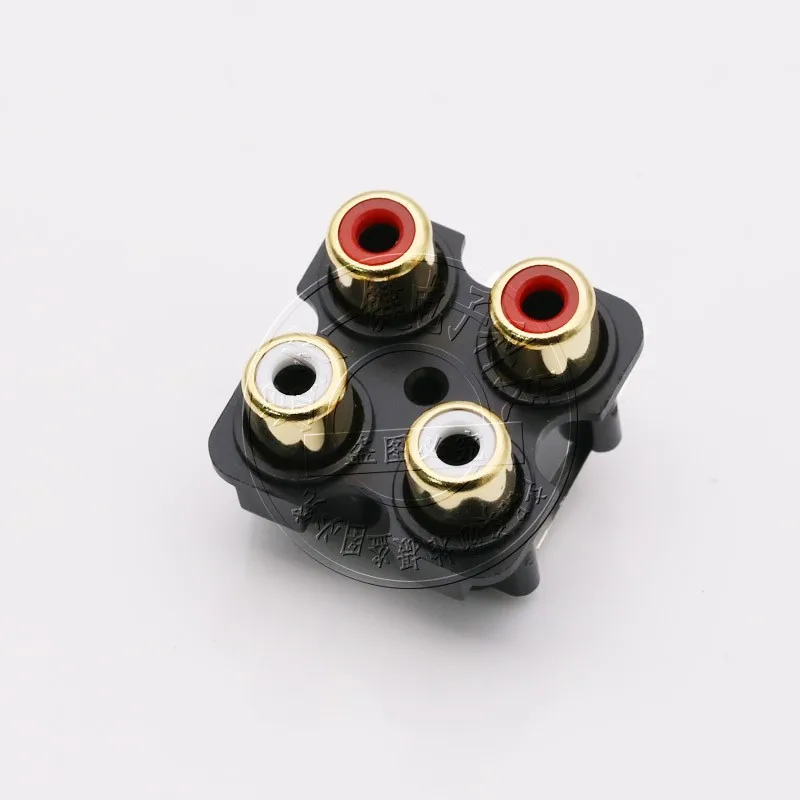 AV4-8.4-7J Lotus socket Gold-plated 4-core conjoined White red video socket TV audio connection