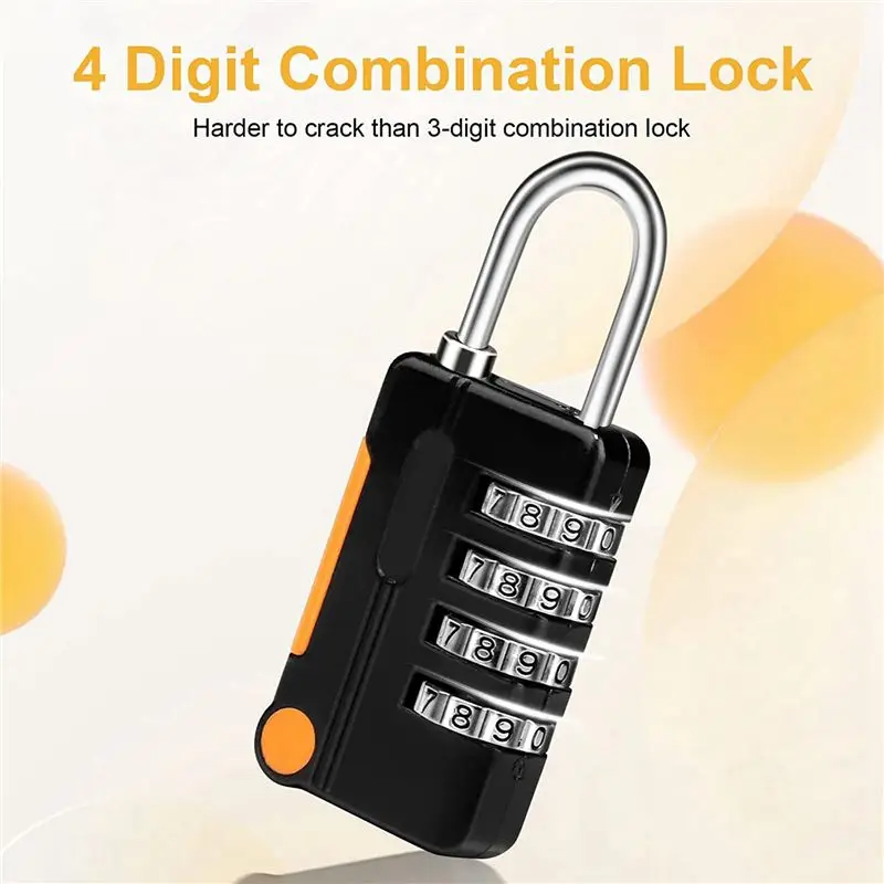 ABWR-Combination Padlock, 4 Pack Small Waterproof Padlocks For School Gym Locker, Gate, Shed, 4 Digit Code Security Locks