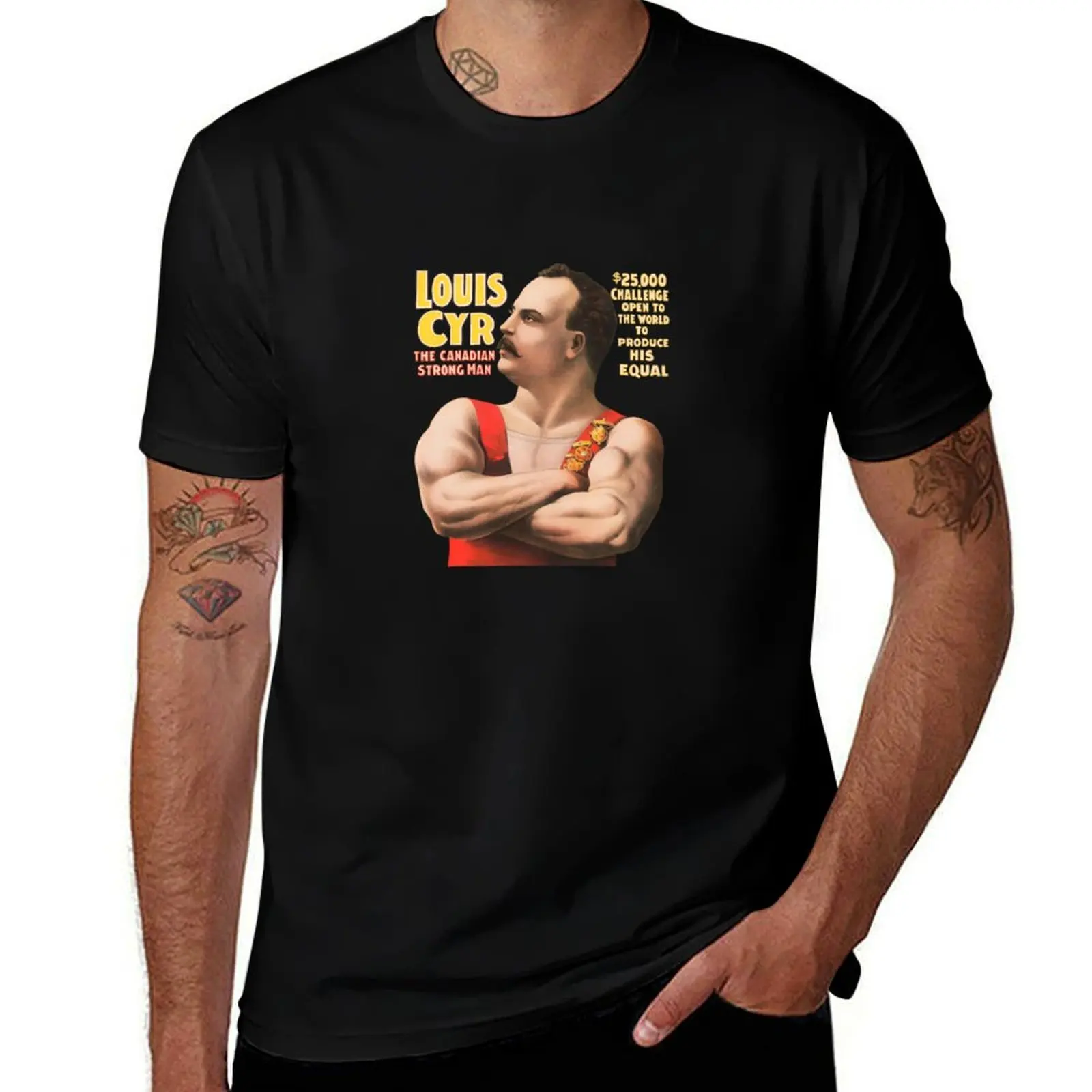Louis Cyr - The Canadian Strongman - John Robinson's Big Feature - 1898 T-Shirt Fashion Print Casual Short Sleeve T-Shirt