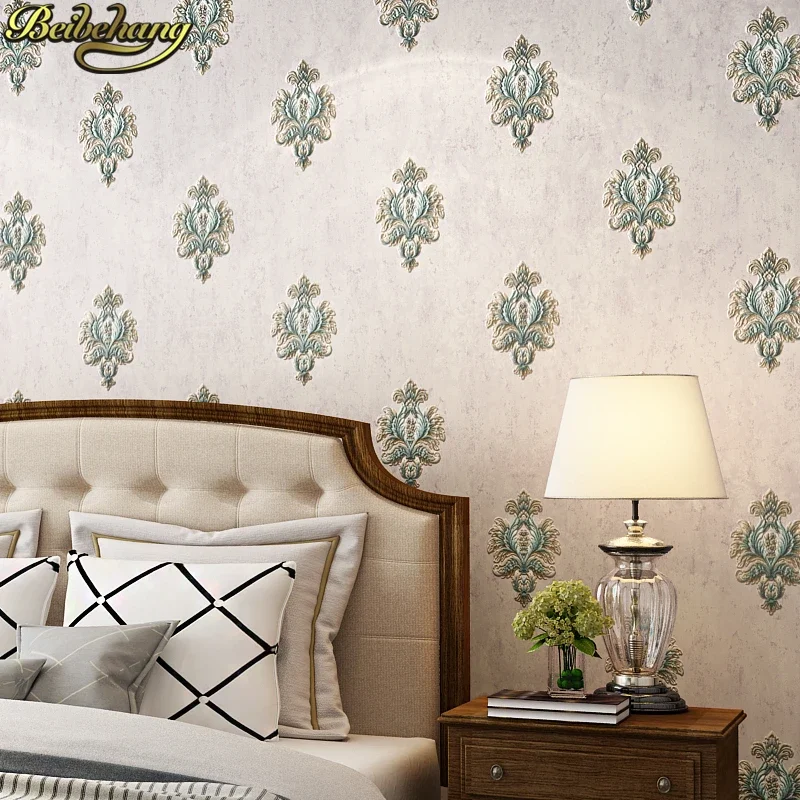 beibehang papel de parede infantil Squeezed European wallpapers for living room TV background 3D wall paper Damascus wallpaper