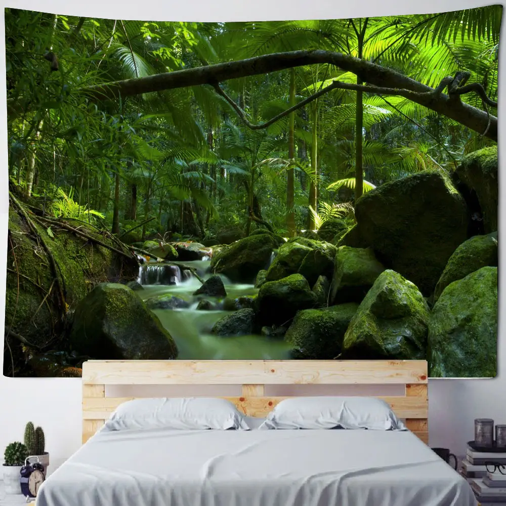 Tropical Rainforest Forest Landscape Decoration Tapestry Home Bedroom Background Wall Decoration Tapestry