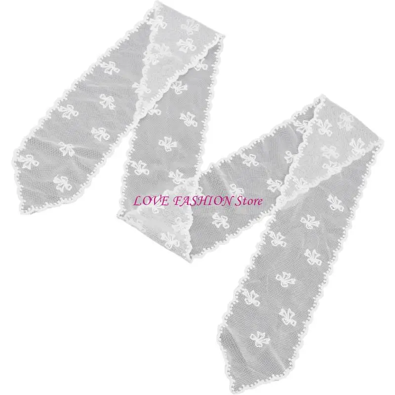 

Embroidery Lace Scarf French Hairband Lace Shoulder Wrap for Lady Everyday Wear Y166