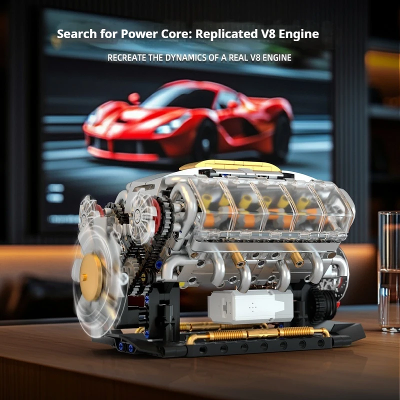 

STEM Toys Engine Building Blocks - 3053-YC489 Mechanical Motor Model Educational Assembly Kit for Kids Boys Cool Gift