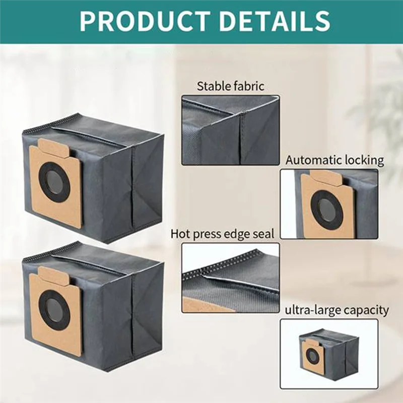 A94E-4 قطعة أكياس الغبار ل Eufy Clean X8 Pro محطة فارغة ذاتية روبوت فراغ تنظيف استبدال قطع الغيار كيس قمامة