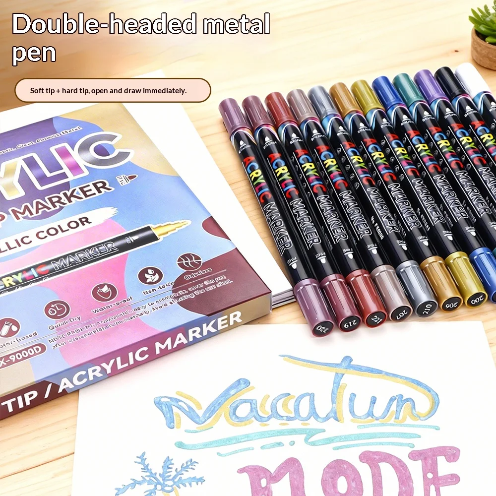 

12 Colors Instagram Style Acrylic Markers Handing Comfortable For Painting Model Coloring Drawing Wood Rock Egg Art Supplies
