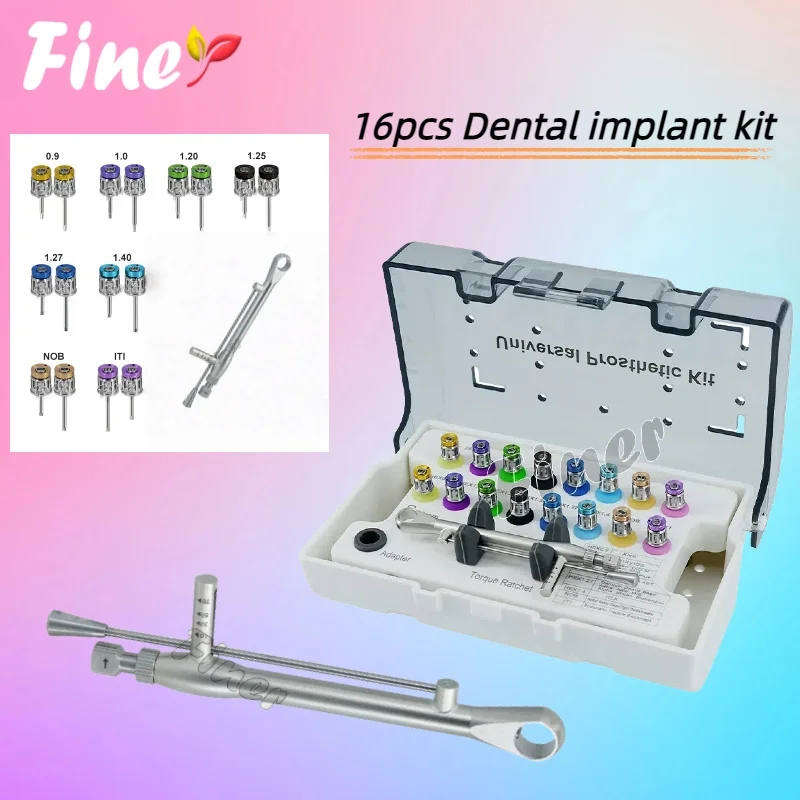 

Finer Dental Implants Screwdriver Set Torque Wrench Kit Ratchet Wrench Set 10-70NCM Dental Implant Prosthetic Drills Kit