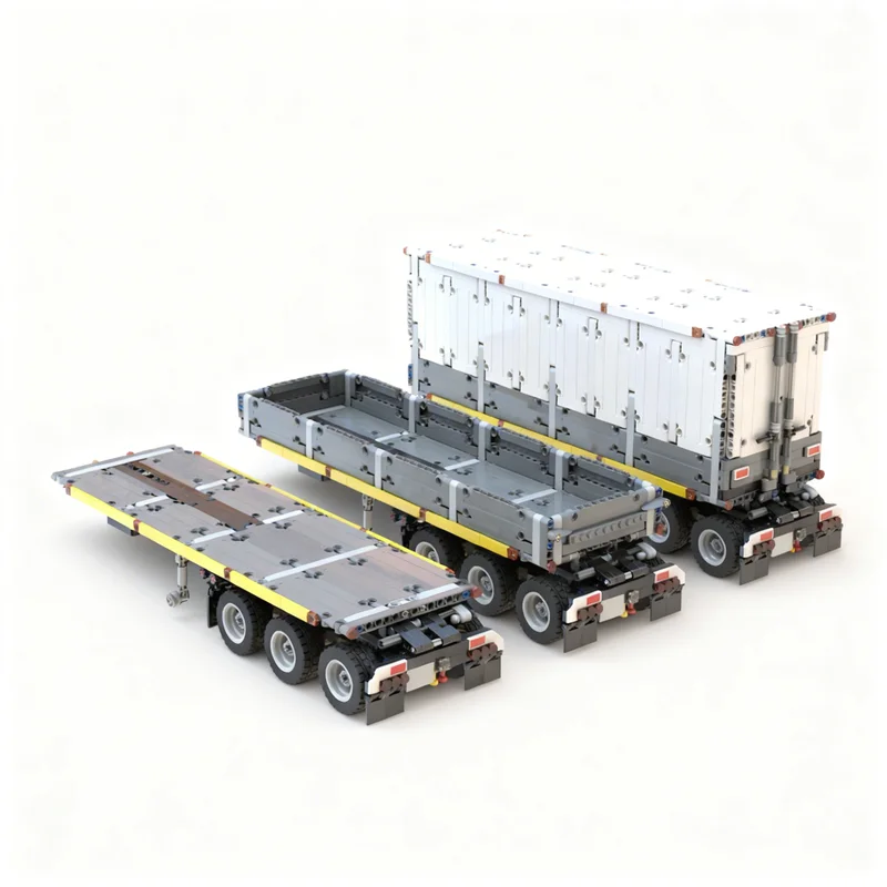 2196pcs MOC Technical Lead Semitrailers 3 In 1 Pack Model Building Blocks Construction Kids Brick Idea Christmas Gifts Toys