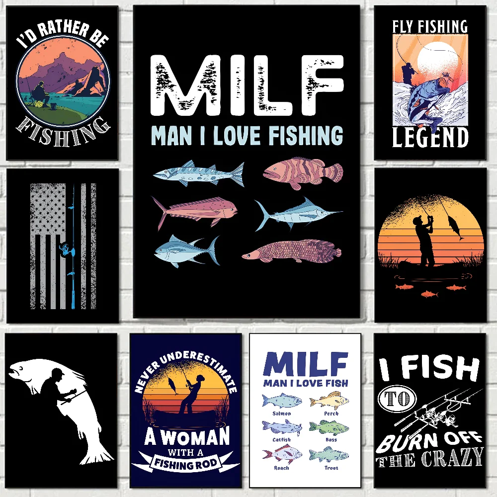 

Fishing Promotion Poster Stickers Art Wall Murals Decor Game Room Decor Gifts HD Painting