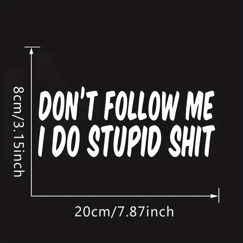 don't Follow Me I Do Stupid Car Sticker Accesorios Coche Pegatinas Personalizadas