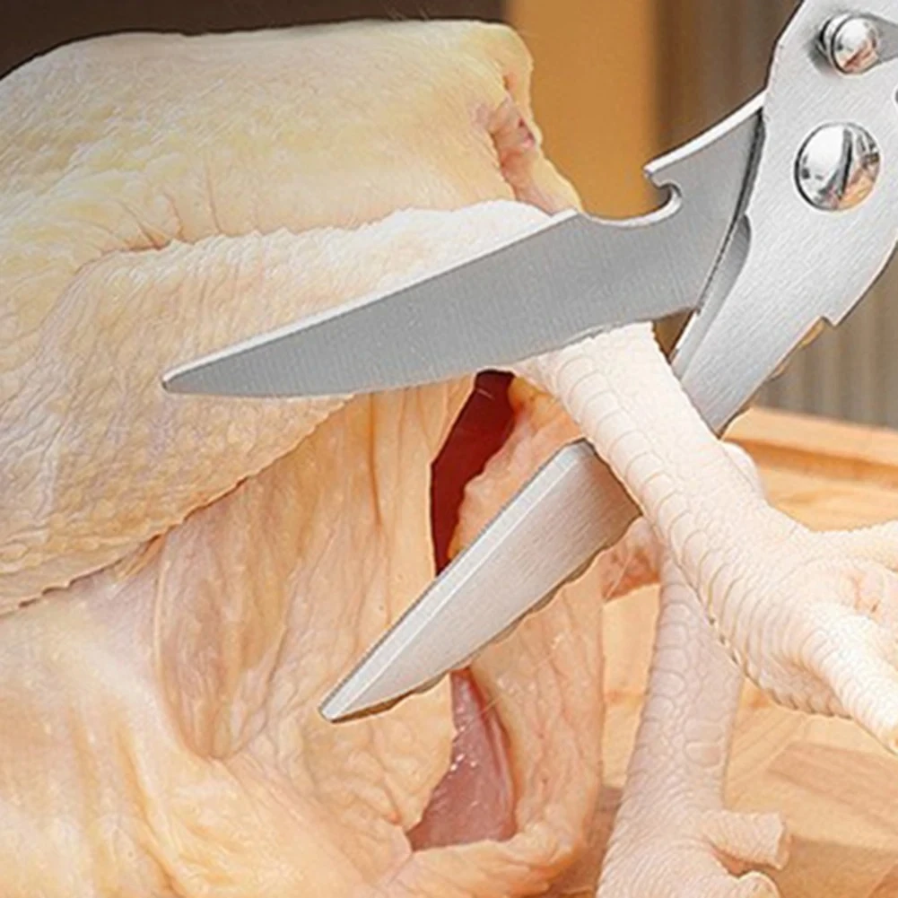 Stainless Steel Chicken Bone Scissors Kitchen Household Food Scissors Fish Chicken Duck Cutter Scissors