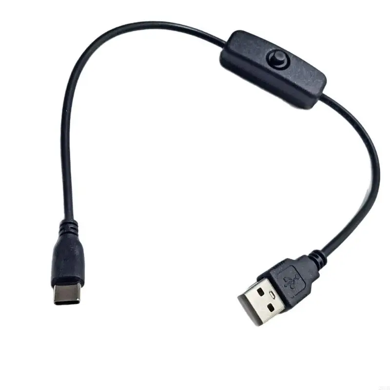 

20CB 22AWG Male to Male Connector Cord USB to USB C Power Cable with Switching Button for Type C USB Charging Application
