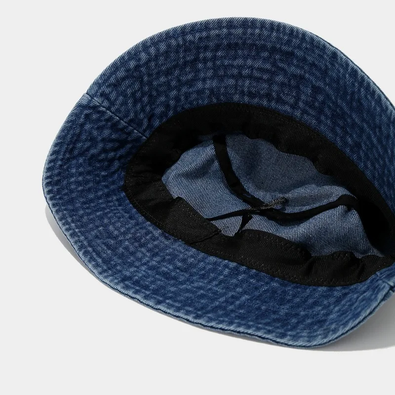 Apero Print Washed Denim Bucket Hat Women Men Daily Sports Panama Hat Adult Casual Outdoor Travel Sun Beach Fisherman Caps - view 6