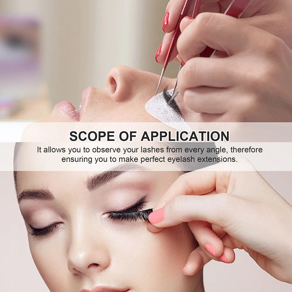 

Small Lightweight Eyelash Grafting Mirror Non-Slip Handle Makeup Magnifier for Precision Lash Application and Use