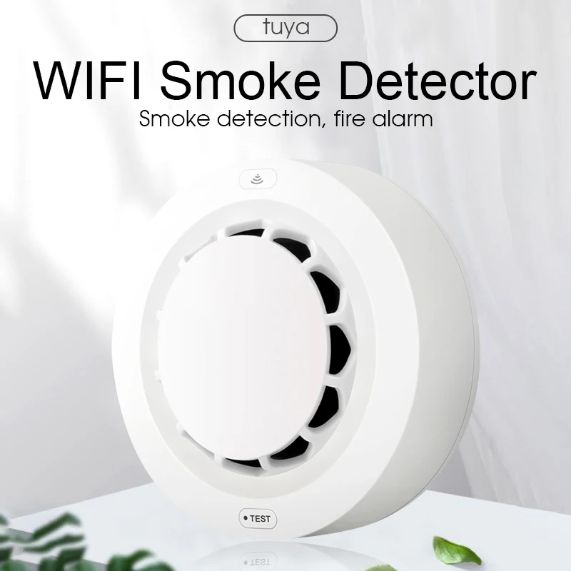 Tuya WiFi Smoke Detector Alarme Sensor, Smart Home Security, Proteção contra Incêndios, Vida inteligente, Funciona com Alexa, Assistente do Google, 7 Estilos