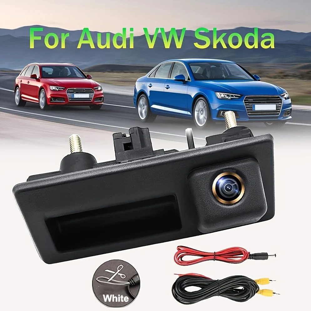 

Rear View Backup Camera with Guide Line for Audi VW Skoda - CVBS/AHD Backup Camera, 720p Video Capture, Trunk Handle Camera
