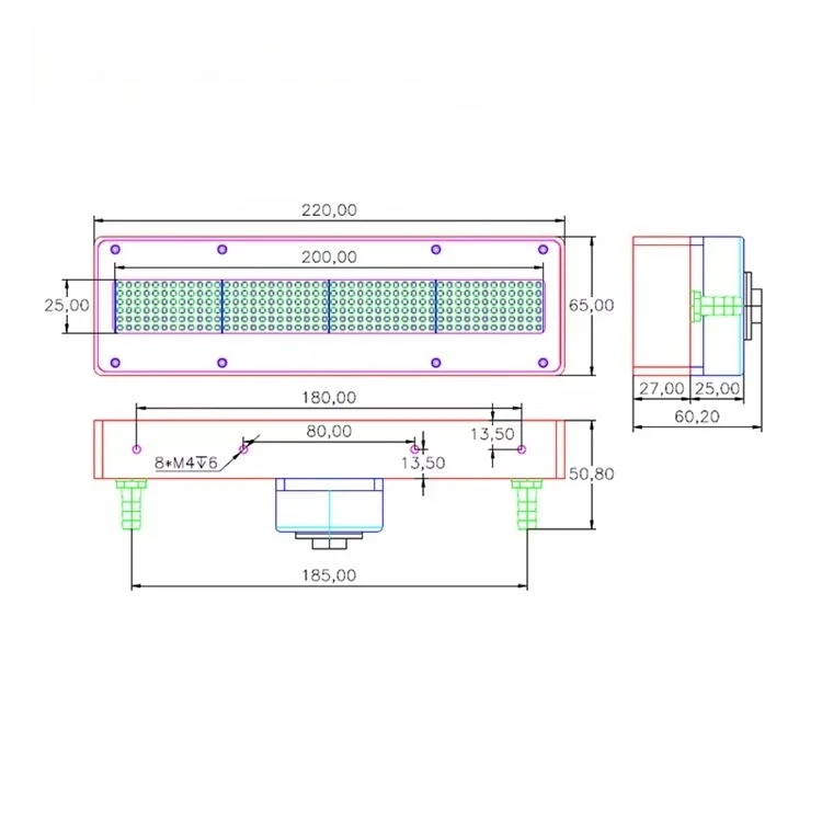 Uv Led 700w Curing Lamp Optional 385nm 395nm Water Cooling Method G5 G6 Nozzle For Printer Head Uv Screen Printing Machine