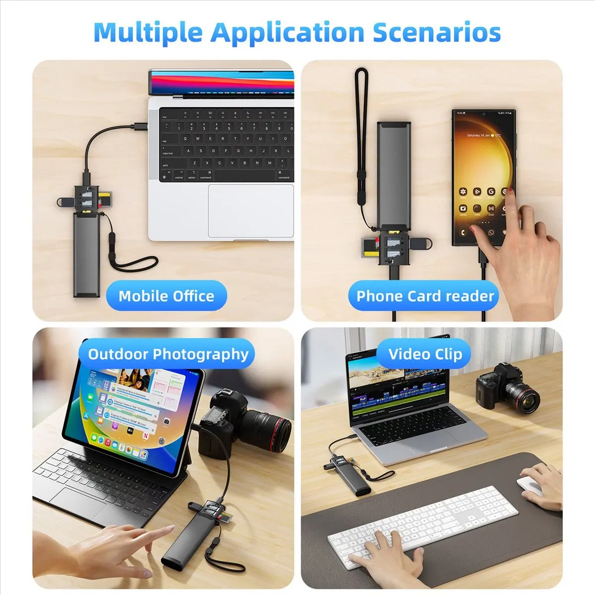 【Tech Accessories】 13 in 1 USB Type C OTG Adapter Multi Function Data Wire Rod SIM KIT TF Card Memory Reader Storage Case Holder
