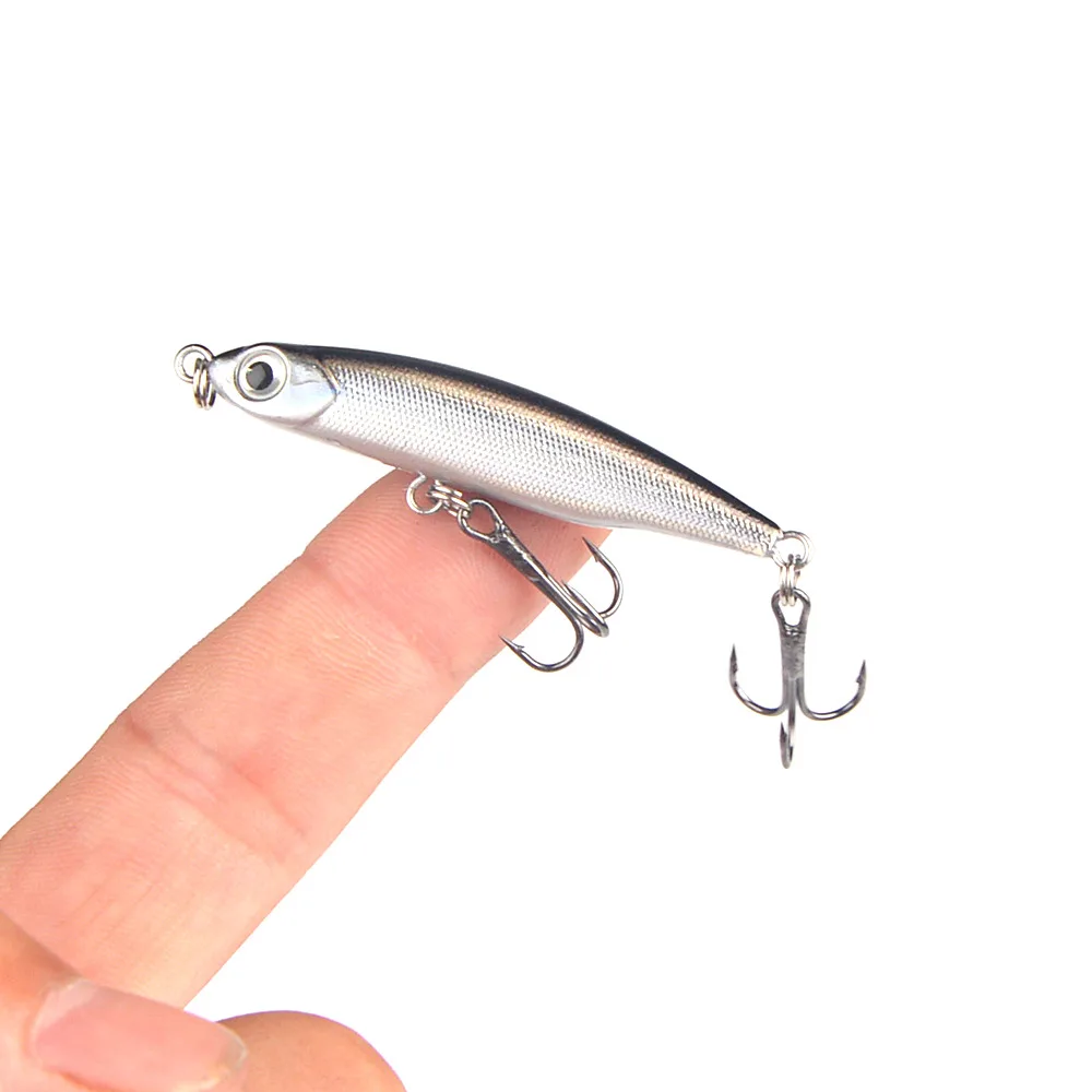 1 szt. Tonący ołówek przynęta wędkarska woblery 5cm 3.3g Mini sztuczna plastikowa twarda przynęta Jig 3D oczy Pesca sprzęt wędkarski na pstrąga