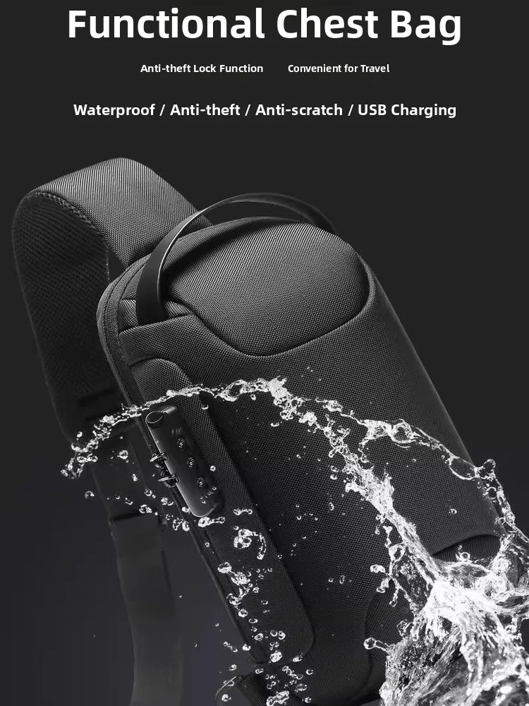 Multi-Functional Large Capacity Chest Bag Single Shoulder Motorcycle Sports Bag Traveling Business Trip Crossbody Bag view 3