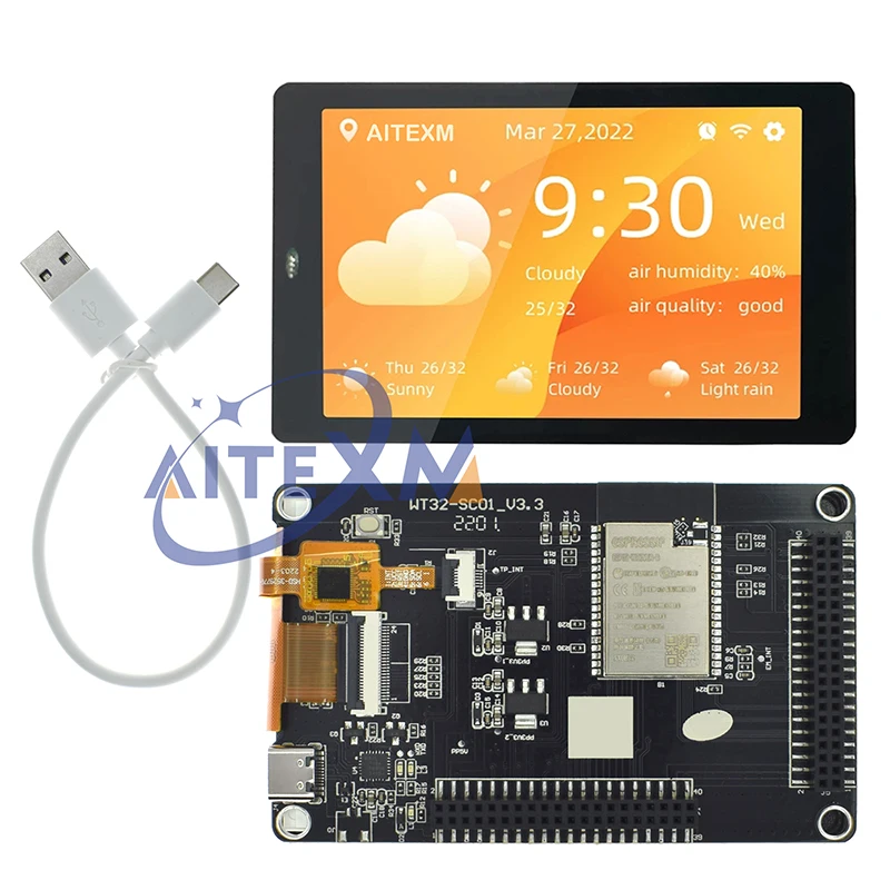 1PCS ESP32 Development Board - WT32-SC01 PLUS With 3.5 inch 320X480 Capacitive Multi-Touch LCD Screen Built-In Bluetooth Wifi