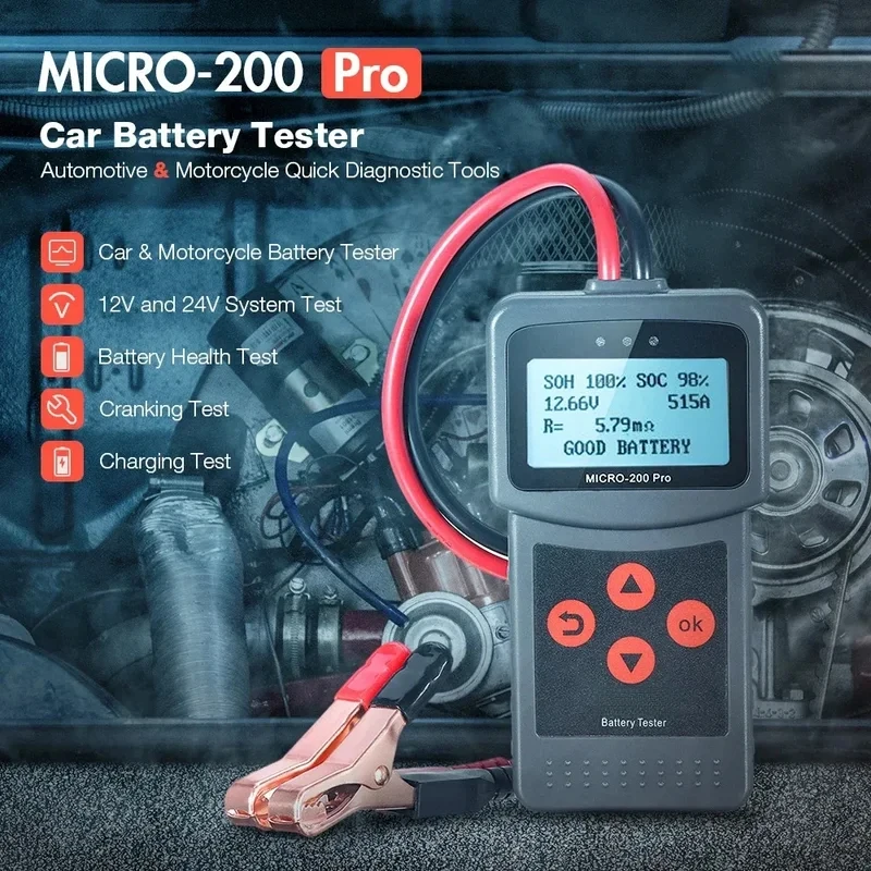 Micro200Pro  12v Battery Capacity Tester Car Battery Tester For Garage Workshop Auto Tools  Mechanical