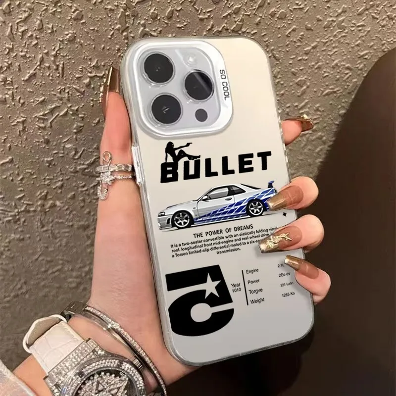 Синий чехол для телефона с дизайном гоночного автомобиля для Xiaomi 17 Pro Max, 15T Pro, 14T Pro, 13T Pro, 12T Pro, Mi 11 Lite 5G, мягкий, ударопрочный, из IMD PC-пластика
