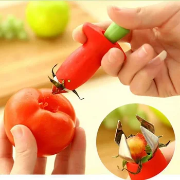 금속 커터 리무버 과일 나이프 줄기 딸기 헐러 파인애플 소설 토마토 유용한 딸기 잎 주방 액세서리 도구