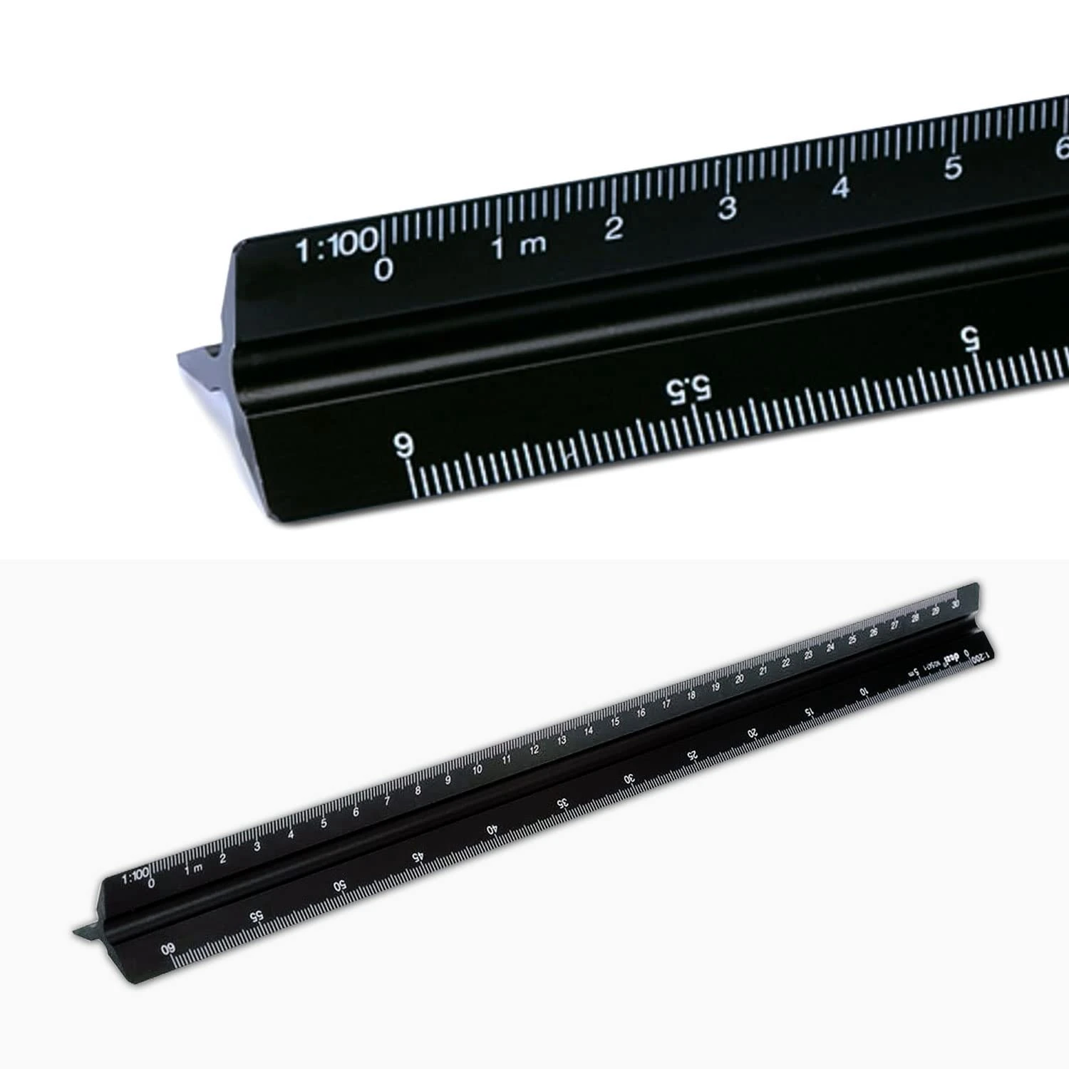 Upgraded Architectural Ruler 30 Cm Aluminum Triangular Ruler Various Scales 1:20, 1:25, 1:50, 1:75, 1:100, 1:125 For Architects