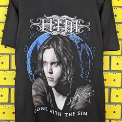 Vtg Ville Valo Him Band Gone With The Sin Cotton Black Full Size Shirt A155 long sleeves